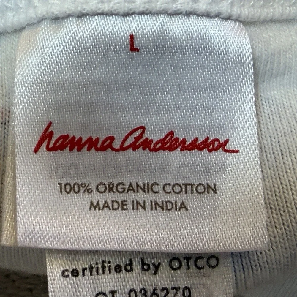 Hanna Andersson Holiday HannaJams Pajama Top T-Shirt Unisex Sz Large Long Sleeve